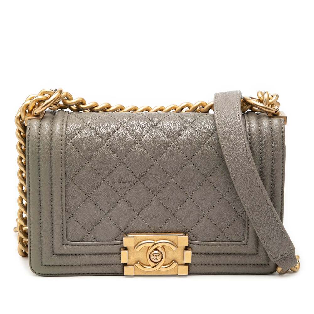 Chanel Boy Flap Bag Quilted Caviar #275601C48B